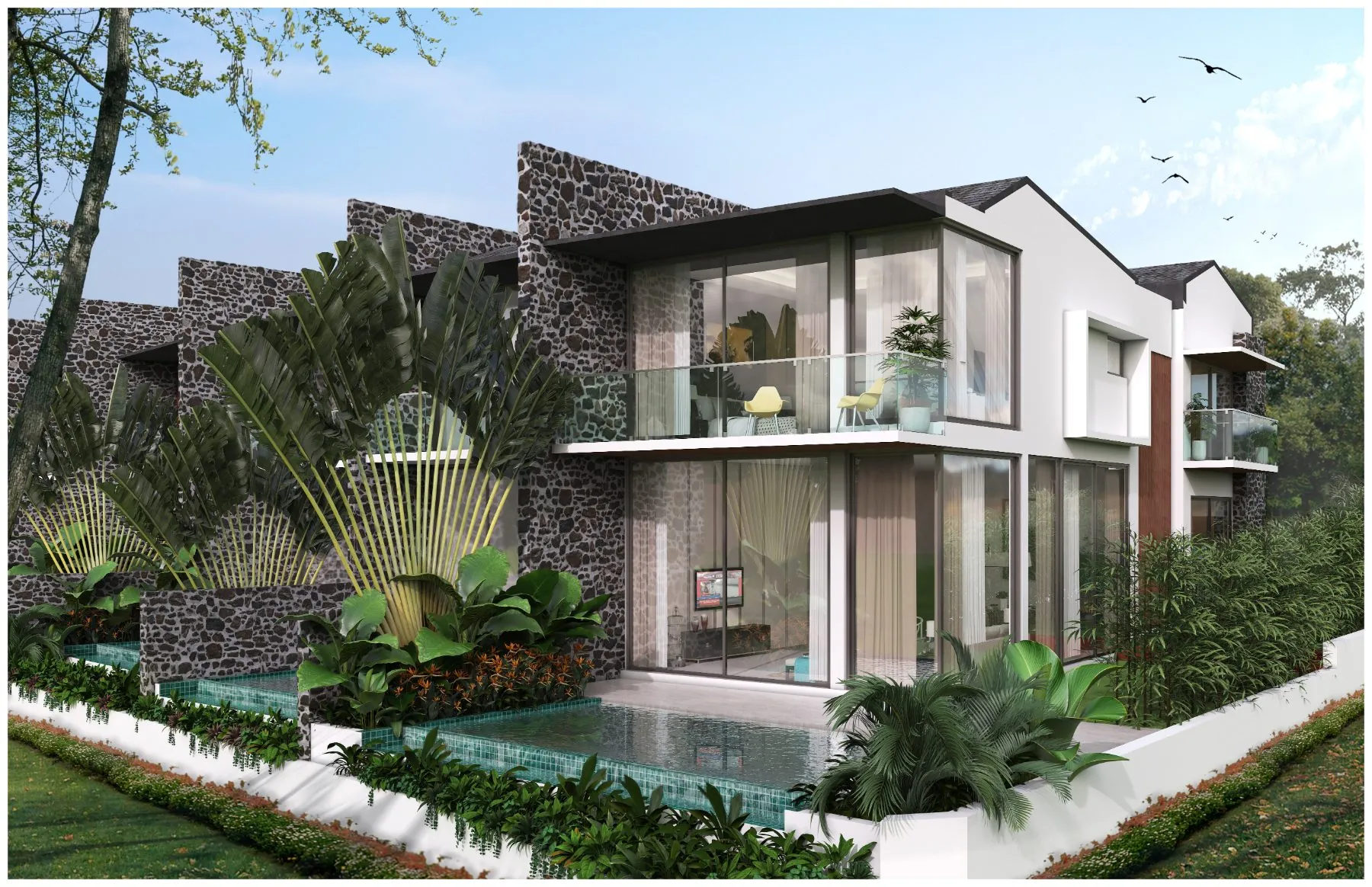 Mistura, stone-clad pool villas amid tropical planting