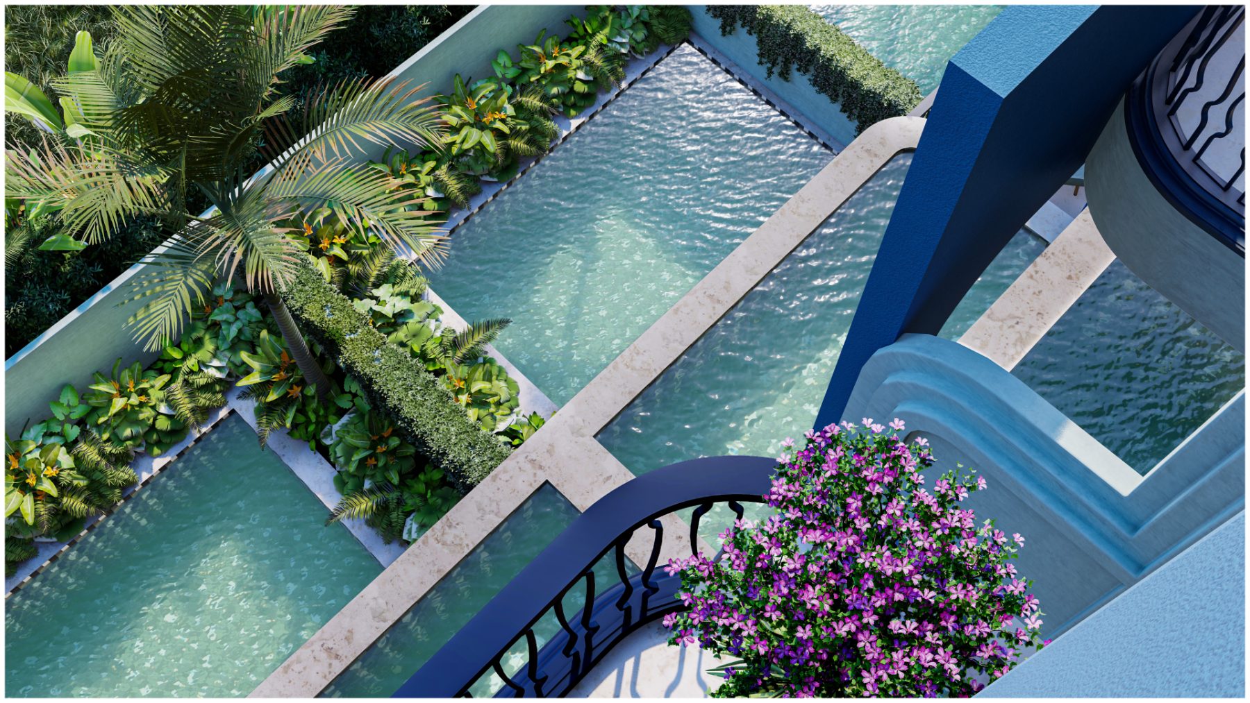 Aerial of Mirante's private plunge pools