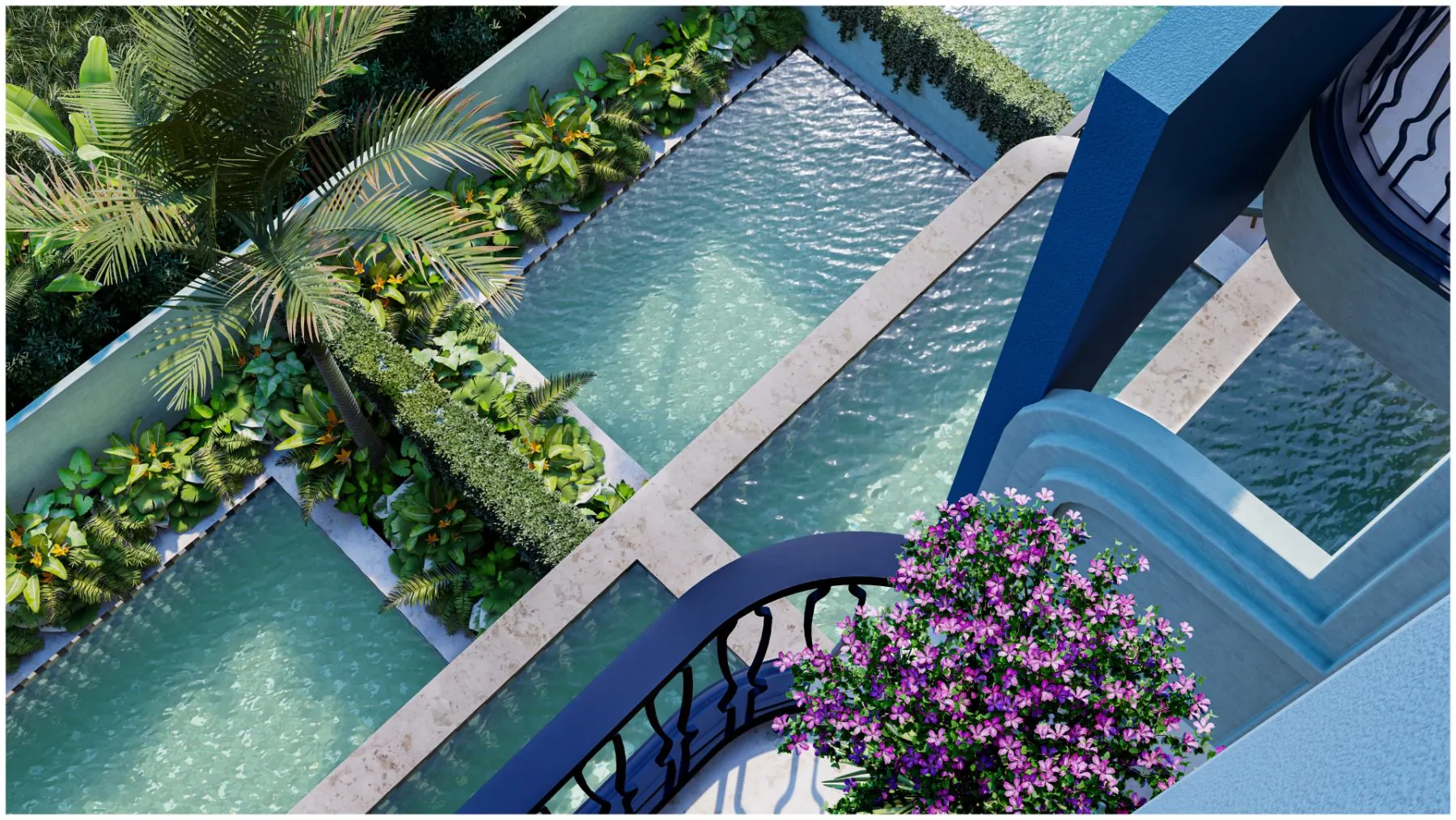 Aerial of Mirante's private plunge pools