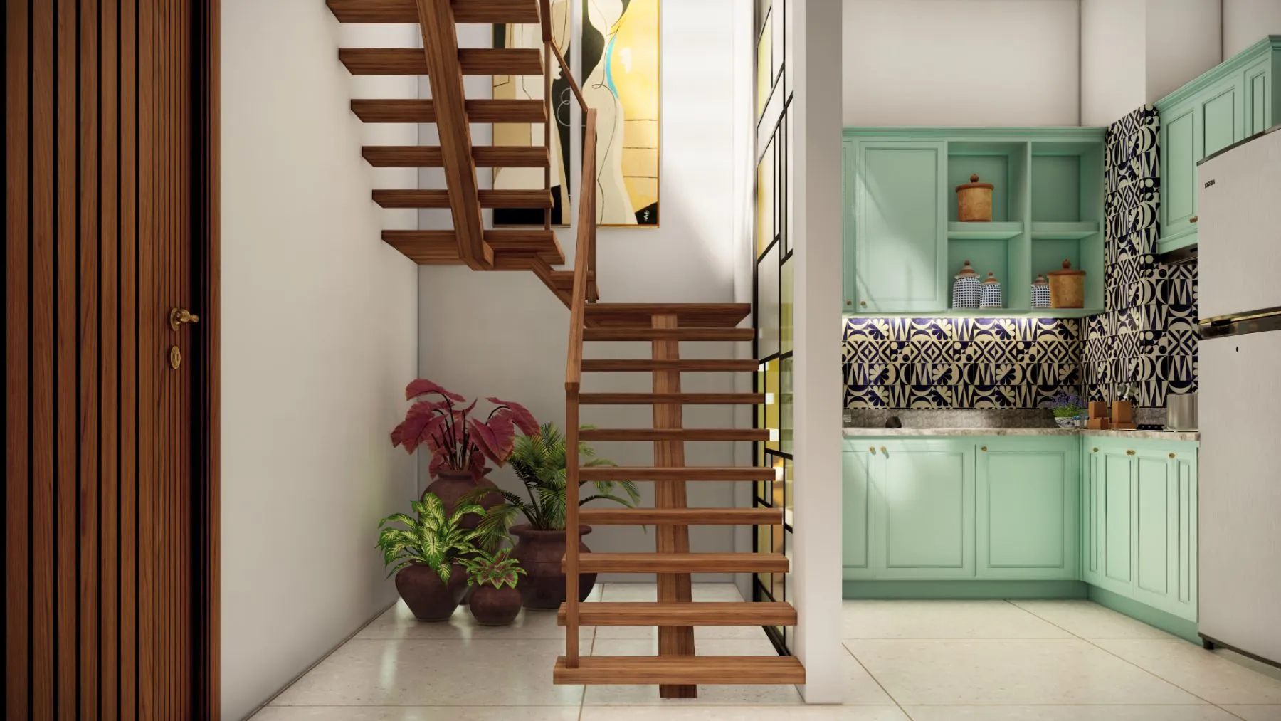 Melhor · Sculptural timber staircase